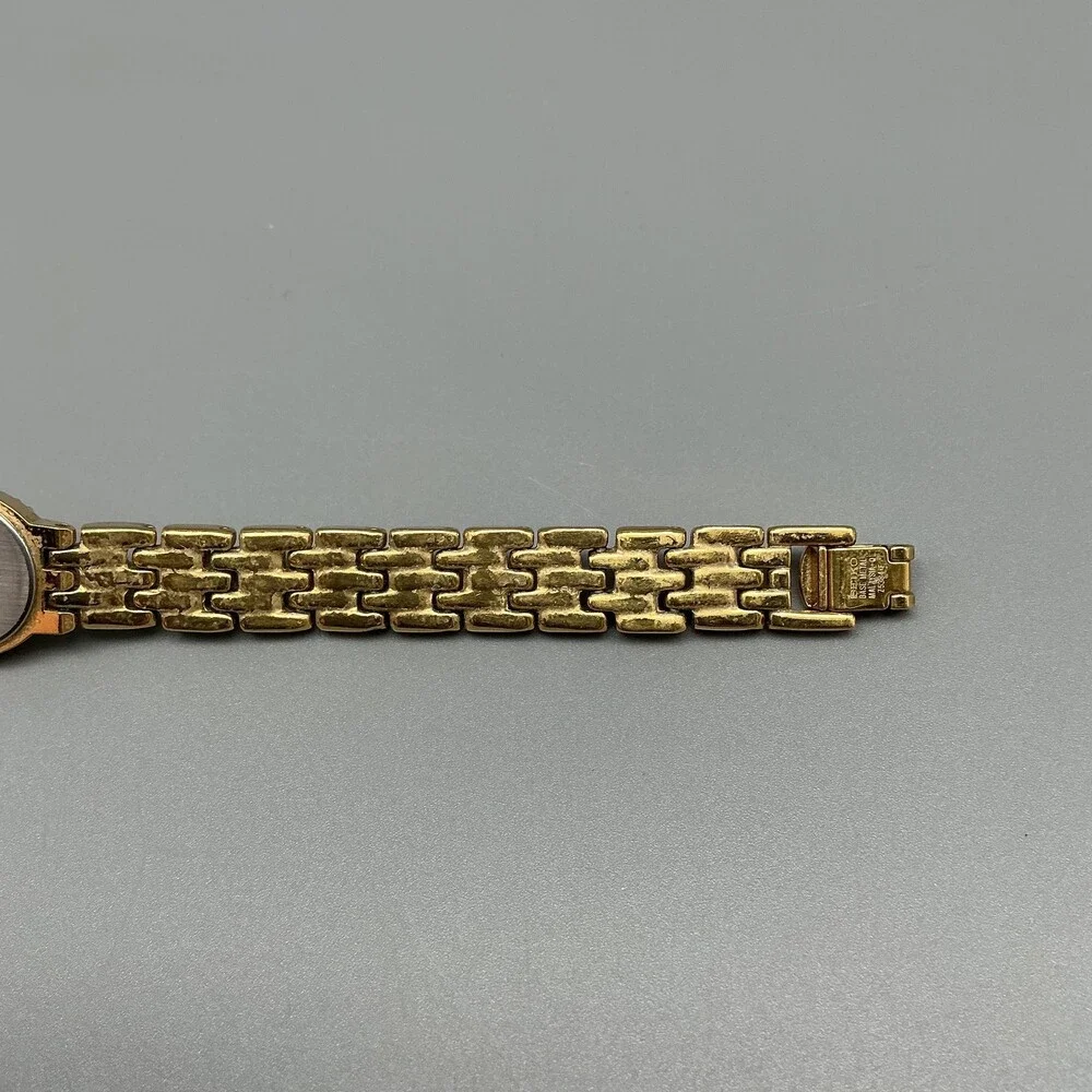 Vintage Seiko Womens Watch 15mm Gold Tone Diamond 1F20-5G19 New Battery 6.75
